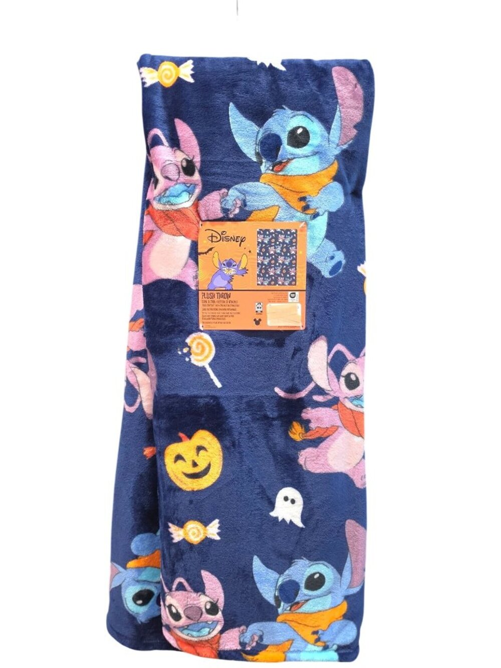 Disney Lilo and Stitch Angel Halloween Plush Throw Blanket